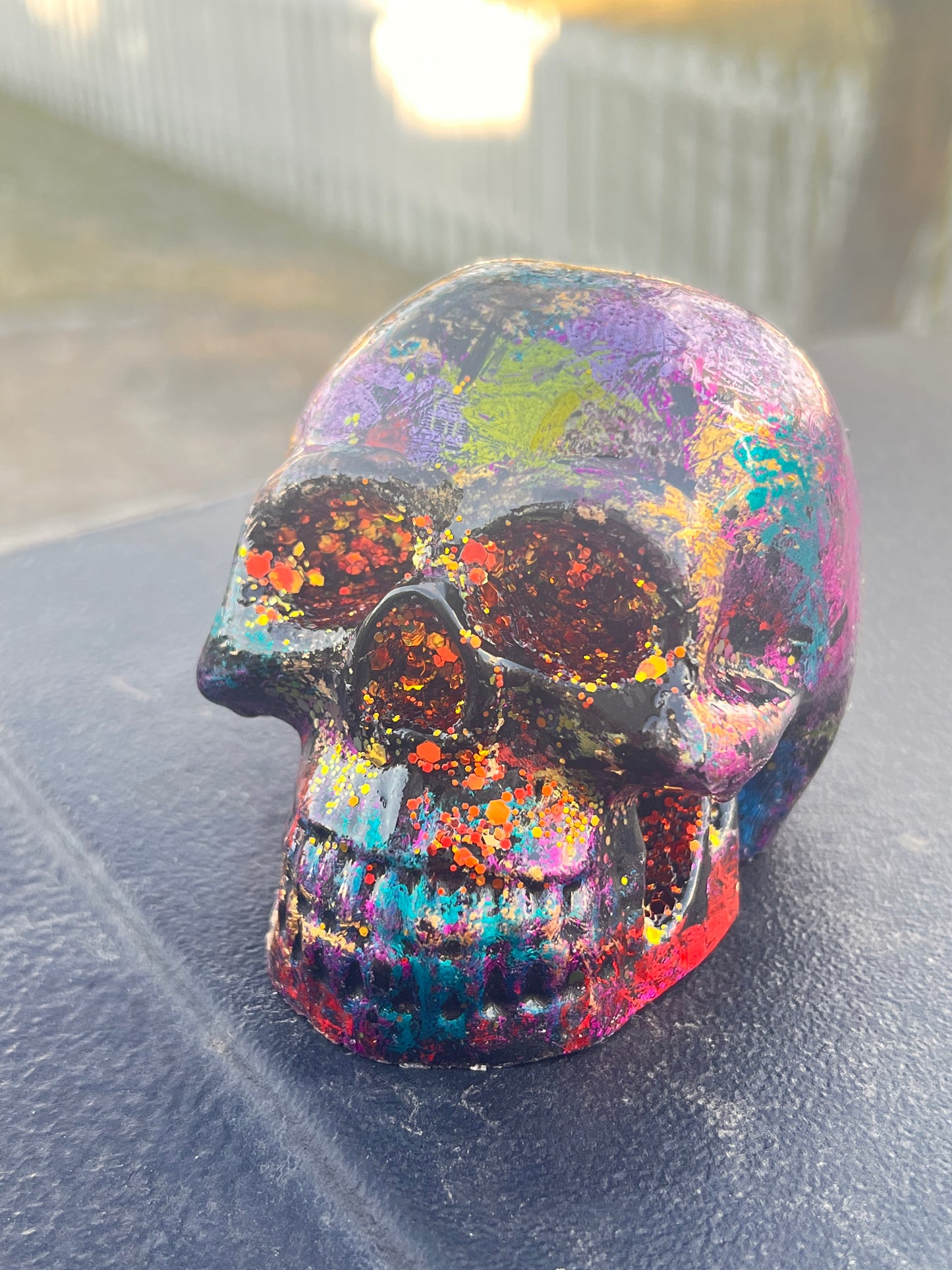 Resin/Foil/Glitter skull