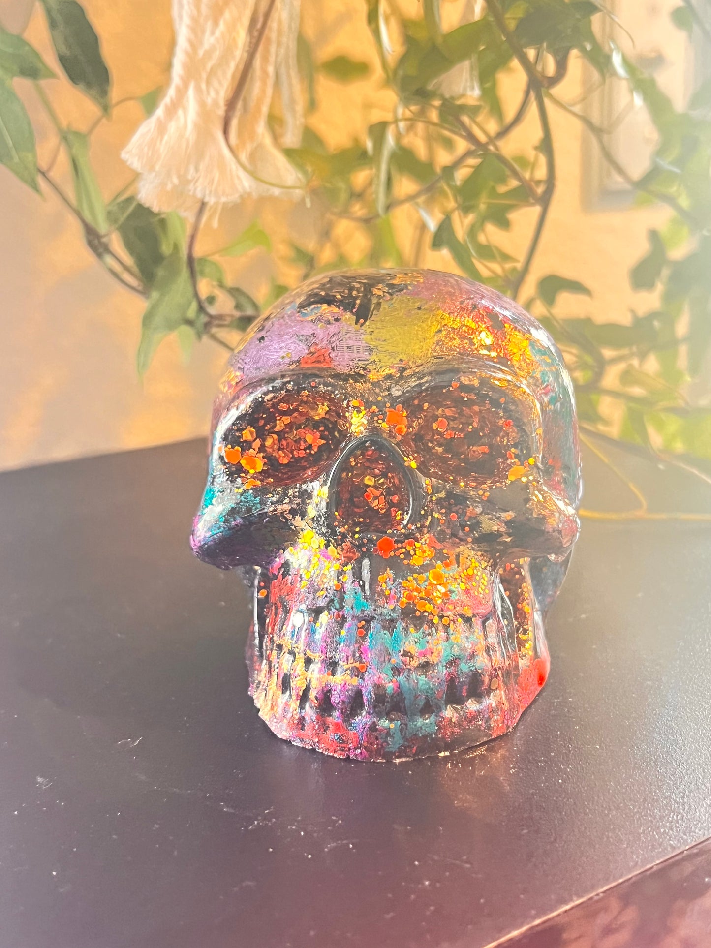 Resin/Foil/Glitter skull