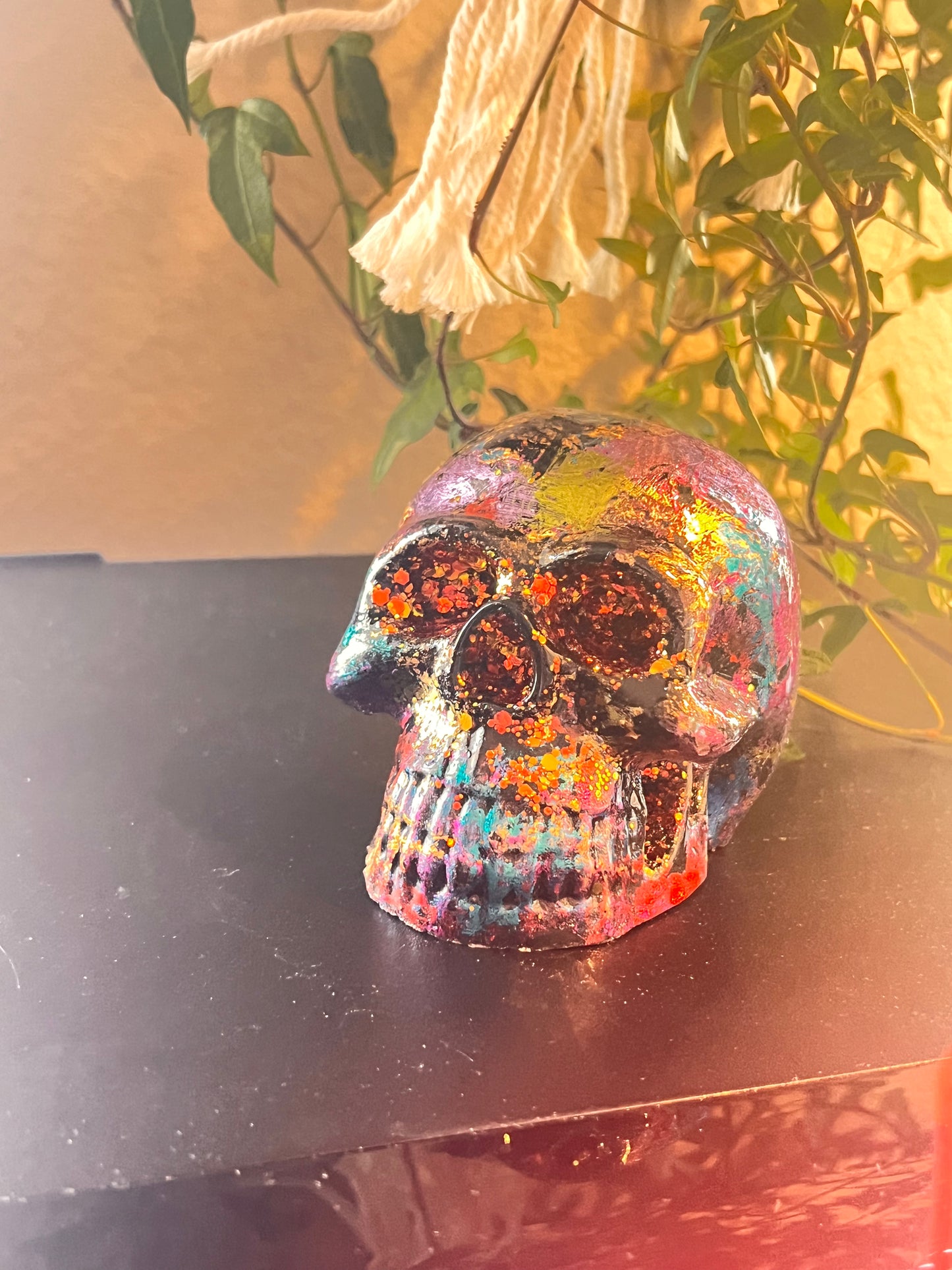 Resin/Foil/Glitter skull